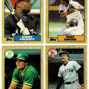 Lot of 4 1987 Topps Tiffany Baseball Cards W/ Puckett, Gwynn, Boggs