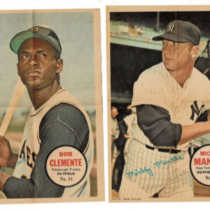 Lot of 21 1967 Topps Posters with Mantle, Clemente, Mays, Aaron