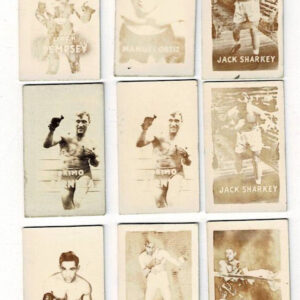 Lot of 9 1948 Topps Magic Photos Boxing w/ Jack Dempsey, Willie Pep