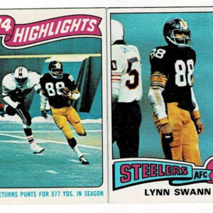 Lot of 2 1975 Topps Lynn Swann Rookie Cards #282 & #459