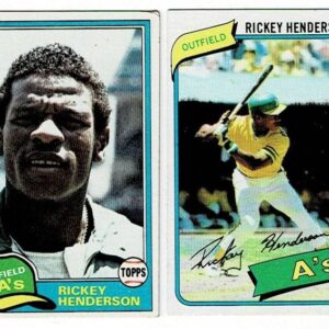 Lot of 8 Rickey Henderson Cards w/ 1980 Topps