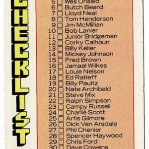1976-77 Topps Basketball Unmarked Checklist #48