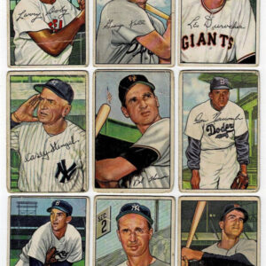 Lot of 9 1952 Bowman Baseball w/ HOF Larry Doby, Leo Durocher