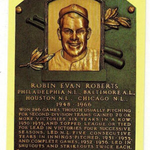 Robin Roberts Signed Yellow Hall of Fame Plaque