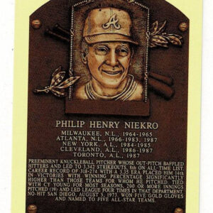 Phil Niekro Signed Yellow Hall of Fame Plaque