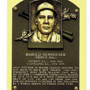 Hal Newhouser Signed Yellow Hall of Fame Plaque