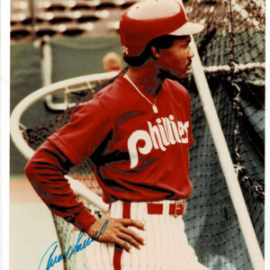 Juan Samuel Signed 8X10 Color Photo
