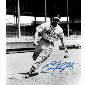 Enos Slaughter Signed 8X10 B&W Photo