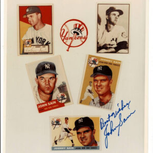 Johnny Sain Signed 8X10 Collage of His Cards