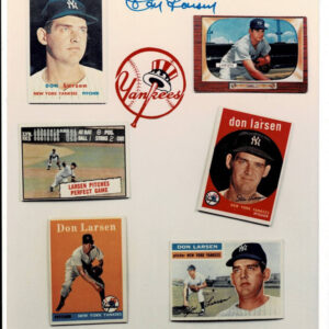 Don Larsen Signed 8X10 Collage of His Cards