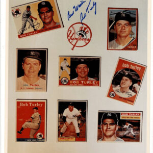 Bob Turley Signed 8X10 Collage of His Cards