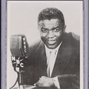 1950-59 WNBC Jackie Robinson Postcard PSA 3