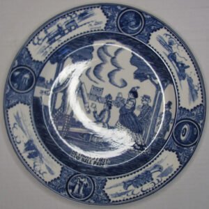 Copeland Spode England Historic Detroit's First Baseball Park Plate Blue & White