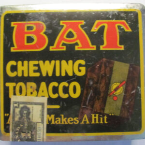 Vintage 1920s-30s Bat Chewing Tobacco 4lb Tin Can Rock City Tobacco Co., Quebec