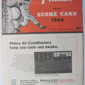 1966 Philadelphia Phillies v, San Francisco Giants Program Scored Mays HR