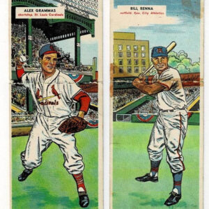 Lot of 2 1955 Topps Doubleheaders Renna/Groat, Grammas/Qualters