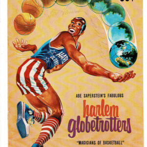 Satchel Paige & Tex Harrison Signed Harlem Globetrotters Program Cover SGC