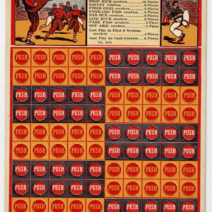 Lot of 3 Vintage Football Punchboard Trade Stimulator Push Cards Cigar Advertising