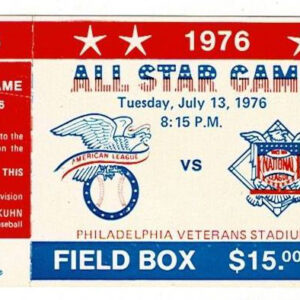 1976 Baseball All Star Game Ticket Stub Philadelphia