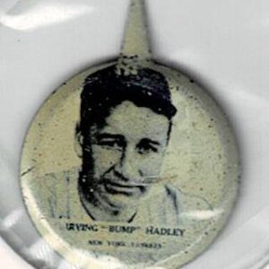 1938 Our National Game Pin Bump Hadley